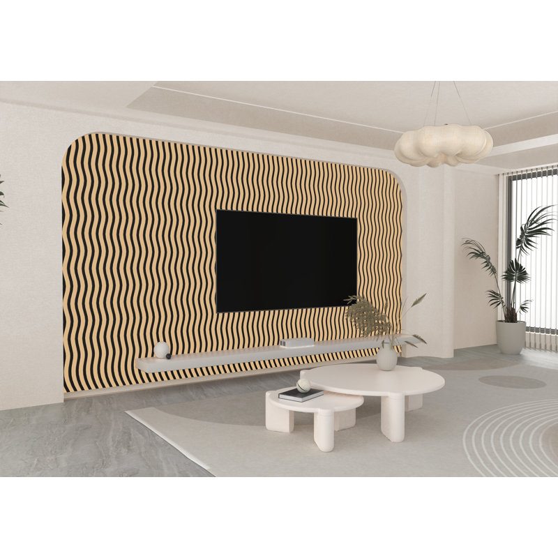 Panneau de bois ondulé courbé acoustique