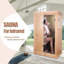 Sauna infrarouge lointain pour l'intérieur KISRAIS avec 2 haut-parleurs Bluetooth, 1 lampe de lecture à DEL, 1 lumière RLT et NIR, fabriqué à partir de pruche du Canada