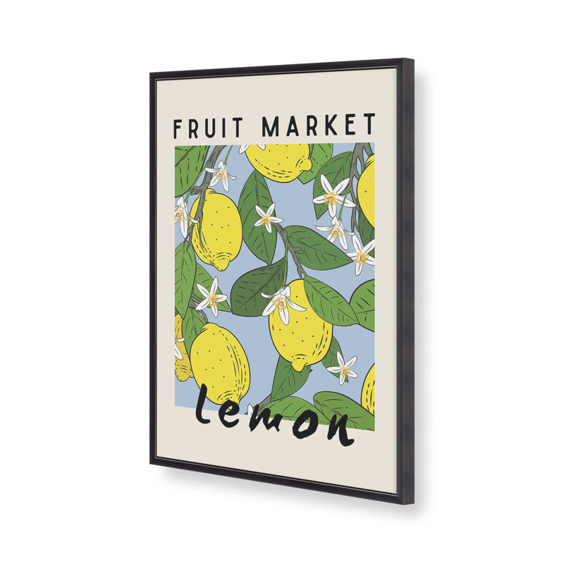 Lemon Fruit Market, reproduction d'affiche, H 15,25 po x l 12,25 po, Zinc patiné