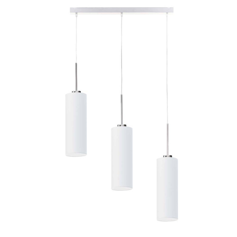 Borneo 3 - Light Kitchen Island Pendant, White, Brushed Steel