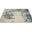 Tapis rectangulaire bleu / beige tissé à la main