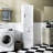 White Laundry Cabinet With Versatile Storage For Toiletries And Clothing Modern Convenient Separation