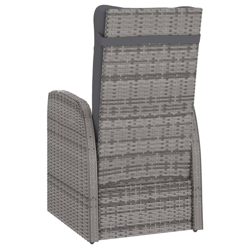 Finisheo Rectangular Dining Set with Cushions, Glass , 10, Gray/Black
