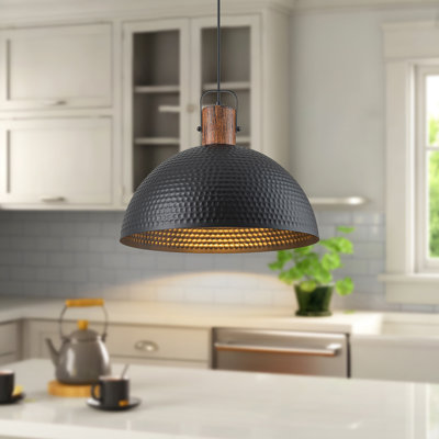 Luminaire suspendu dôme martelé à 1 lumière à intensité variable 15,75 po Kensaku