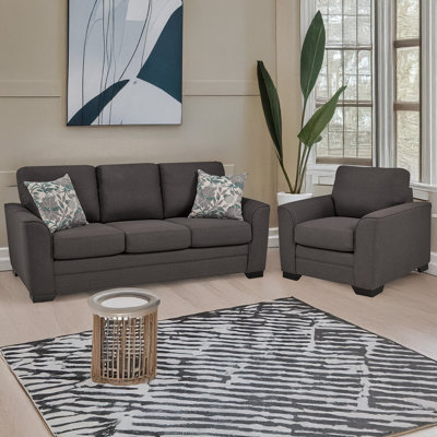 Beauchamp Fabric Sofa & Chair Set, Charcoal