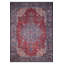Tapis bleu marine à motif rétro tissé-1130491550