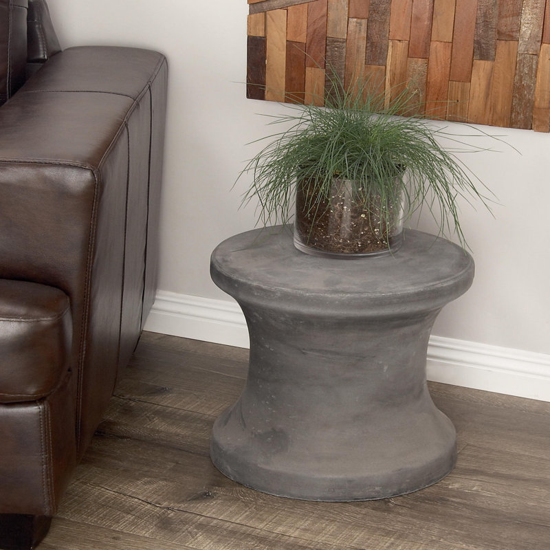 Hisle Ceramic Accent Stool, Dark Grey