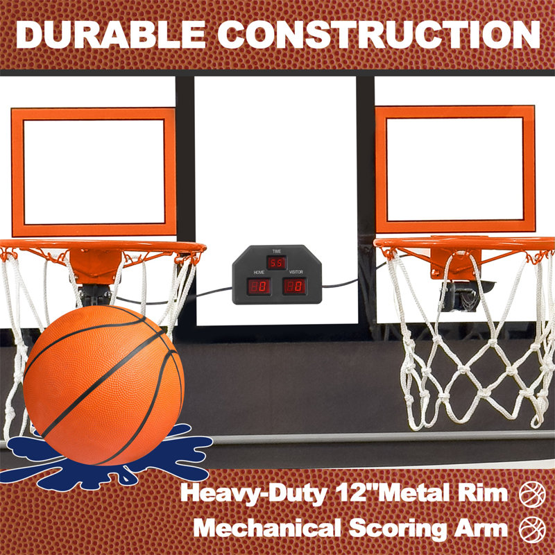RayChee Foldable Basketball Arcade Game with 4 Balls and LED Scoring System