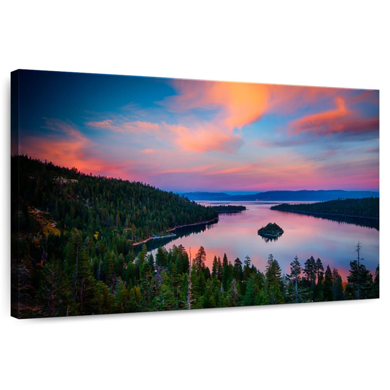 Coucher de soleil sur le lac Alvord à Tahoe, H 8 po x l 12 po