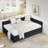 Full Size Upholstered Tufted Bed Frame with Two Drawers, Sofa Bed Frame with Comfortable Backrest and Armrests, Velvet-729862589