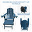 Ensemble de 2 chaises Adirondack pliantes avec repose-pieds et repose-gobelets-531737728