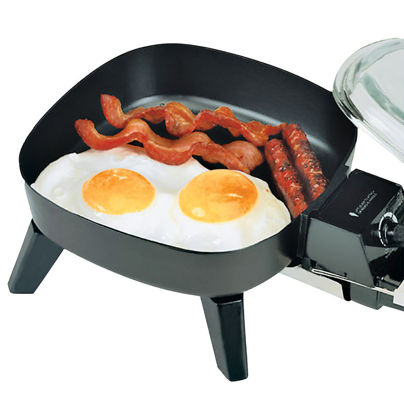 Fox Valley Traders 7'' Non Stick Electric Skillet with Glass Lid