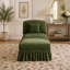 Canapé sans accoudoirs 1 place avec repose-pieds en chenille Windsor - vert-1488855733