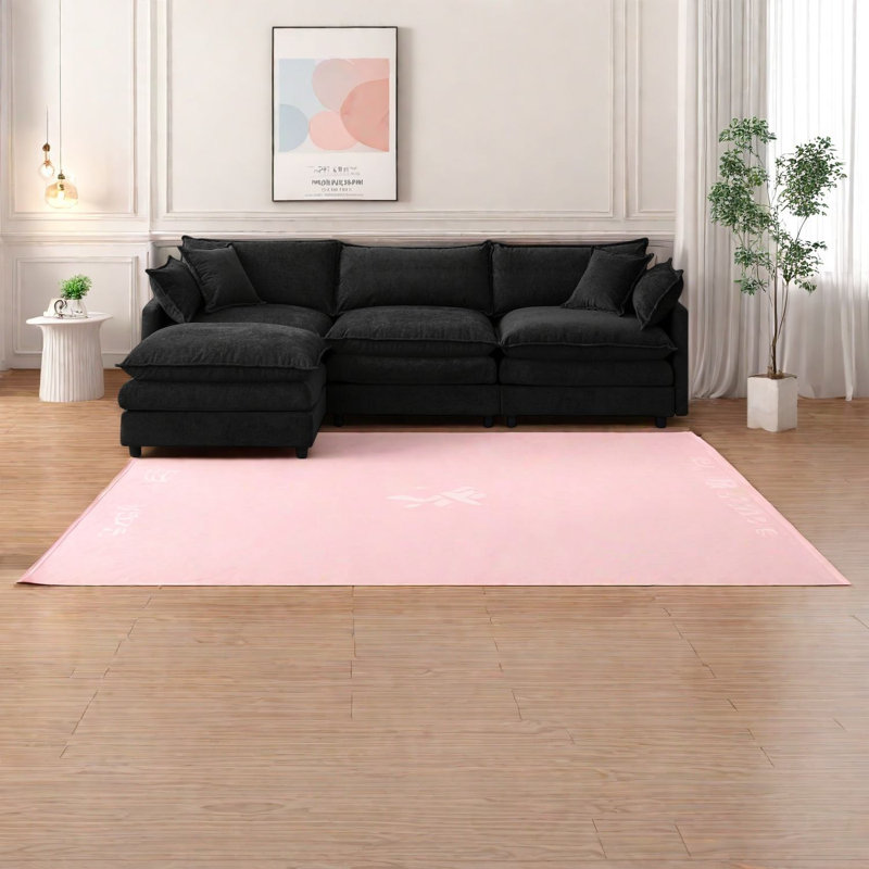 Canapé confortable à 3 places en tissu chenille avec repose-pieds