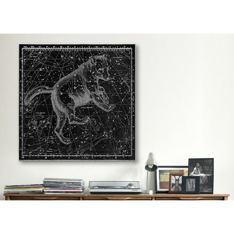 « ursa majeur » par alexander jamieson, impression sur toile noire, atlas céleste-assiette 6 (majeur)