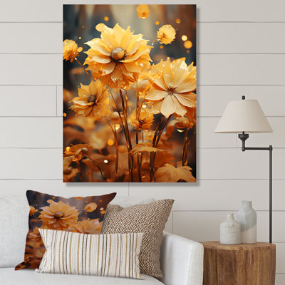 Tournesols dorés transparents sur toile