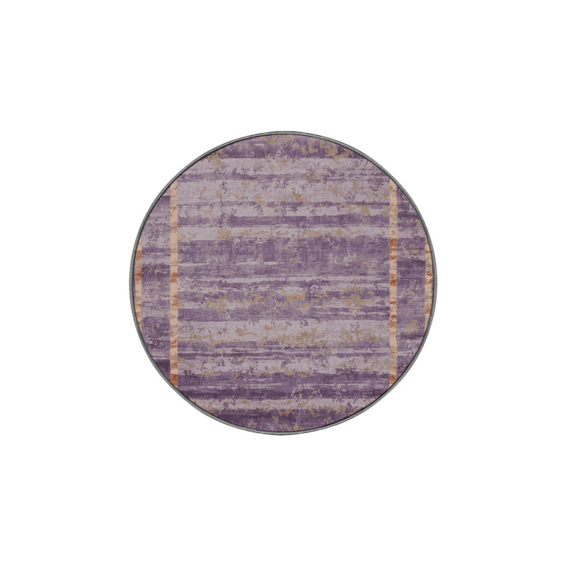 Machine Washable Brown Area Rug, Round 8'