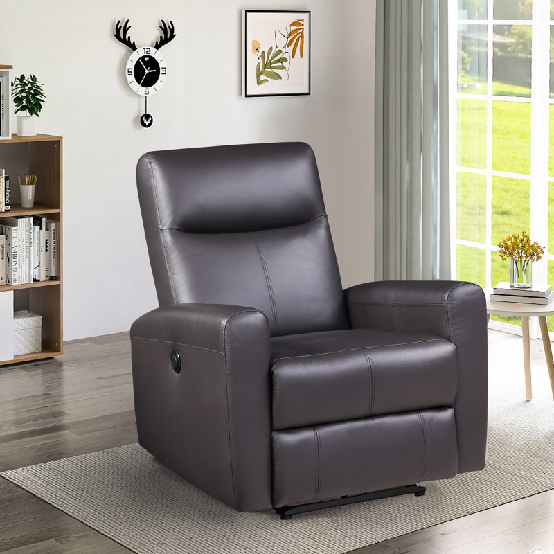 Recliner, Brown Genuine Leather