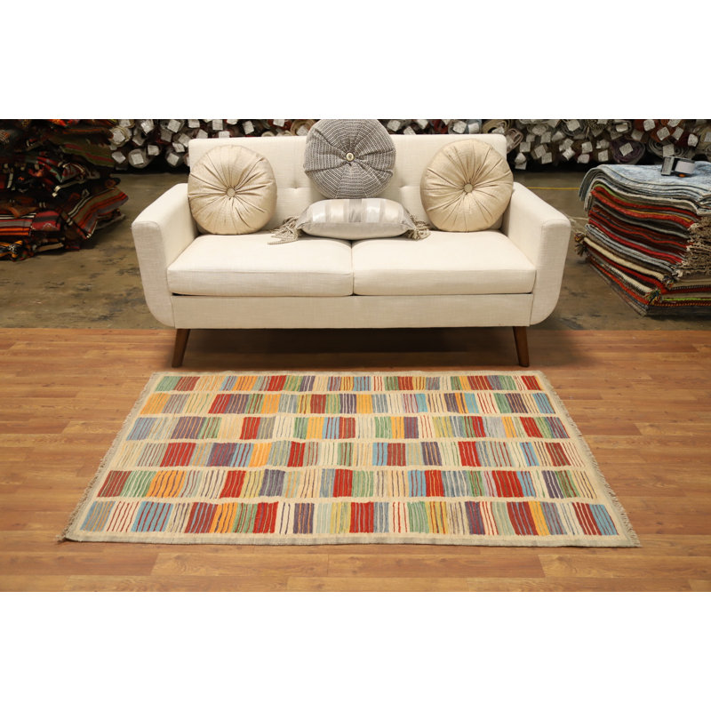 Tapis en laine tissé à la main kilim 3 x 5