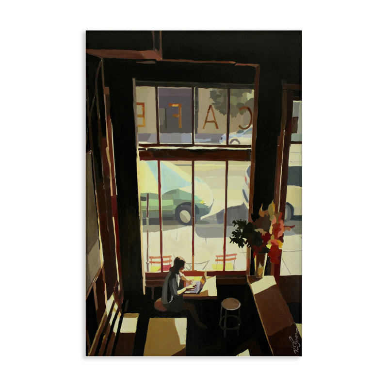 Tranquil Cafe Environment Canvas, design by Keith Thomson, 24" H x 16" W
