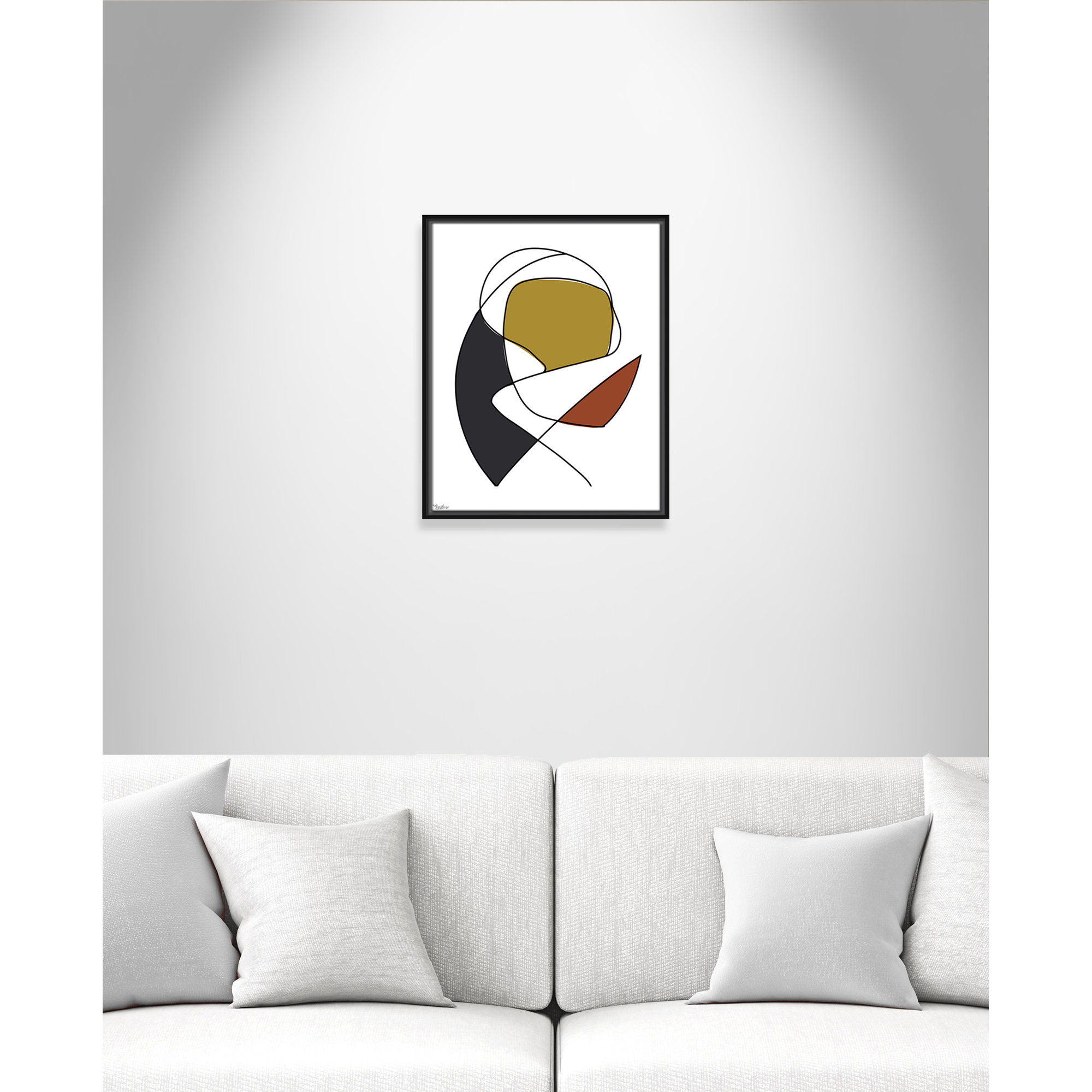 Abstract Tribeca 3, 21.5" H x 17.5" W x 2" D, Black