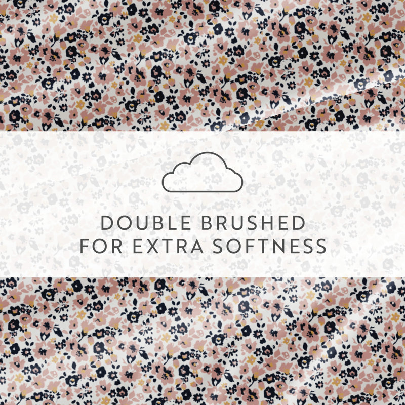 Mauve Floral Twin Microfiber Kids Cover Sheet Set