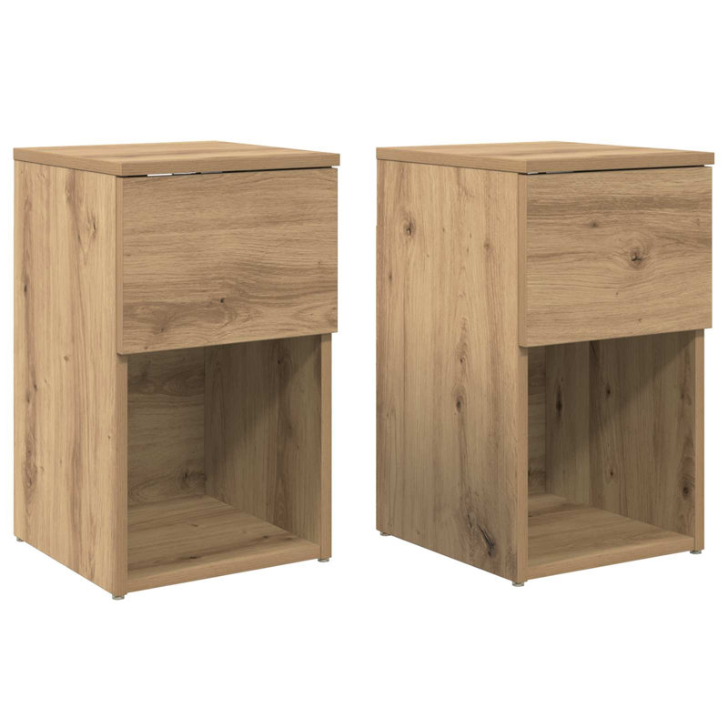 29cm W Manufactured Wood Bedside Table, Artisan Oak
