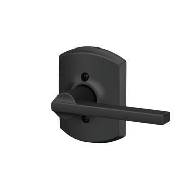 Latitude Matte Black Keyed Exterior Door Handle/Entry Door Lock Lever with  Collins Trim Rated AAA