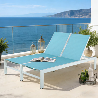 Outdoor Aluminum Double Chaise Lounge
