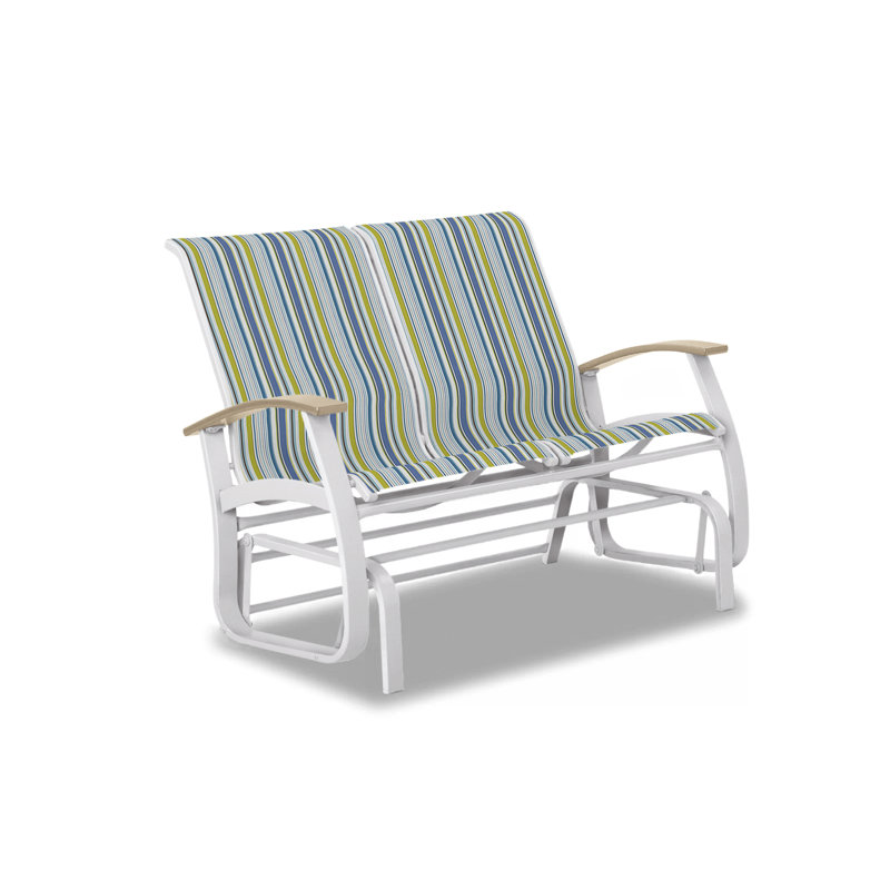 Belle Isle Outdoor Glider, Skip, Desert P60, Gloss White