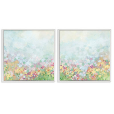 «Pastel Spring Flower Field», ensemble de 2 giclées sur papier par June Erica Vess