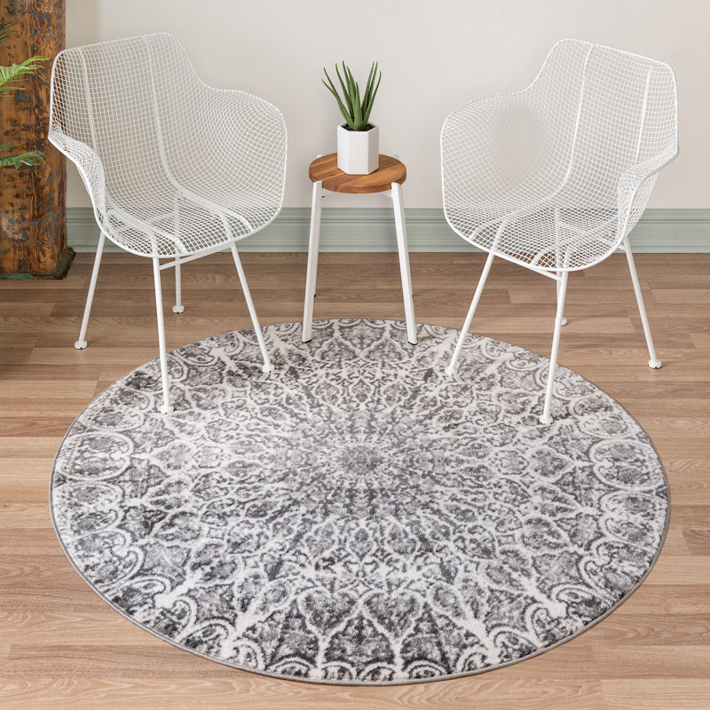 Tapis rond ikat nacré Oneita, Rond 7 pi