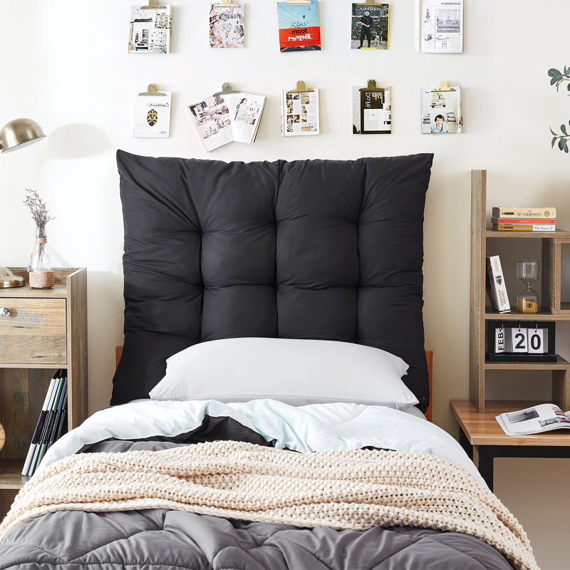 Rainha - Puffy Tufted College Backrest Pillow, Black