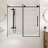 56-60"W x 60" H Frameless Shower Door with Stainless Steel Handle-120988560