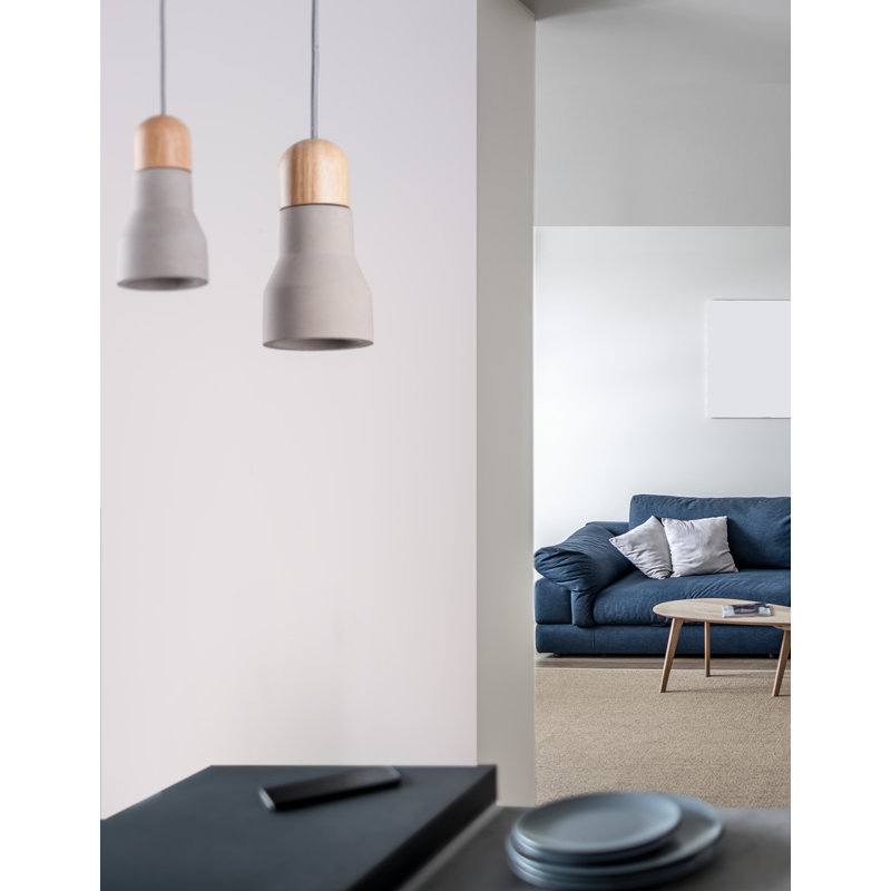 Malta 1 - Light Grey Bell Pendant
