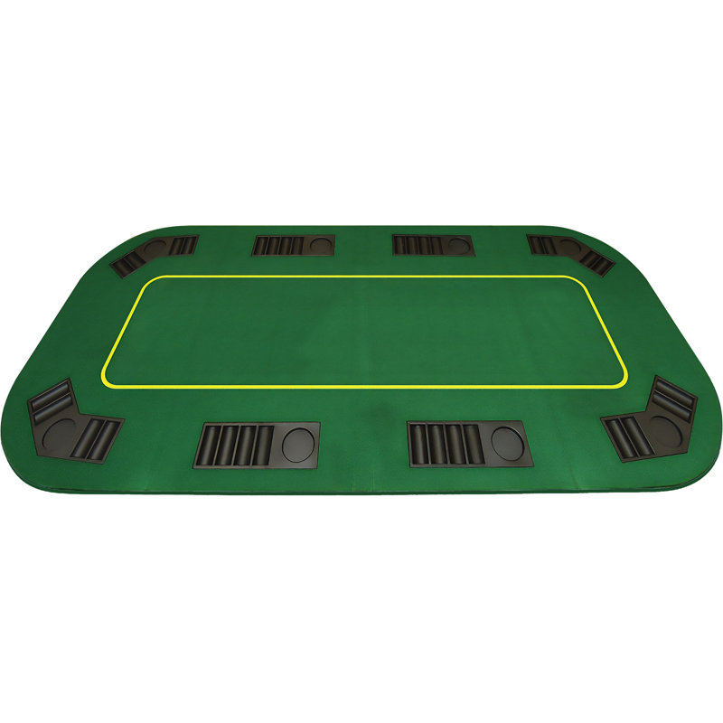Plateau de poker Trademark - Tapis de jeu de cartes pliable - Table de Blackjack avec porte-gobelets et plateaux à jetons
