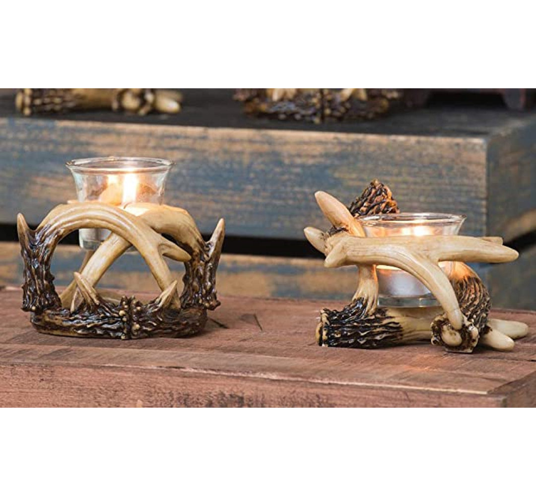 Hopland Polyresin Tabletop Votive Holder (Set of 2) Millwood Pines