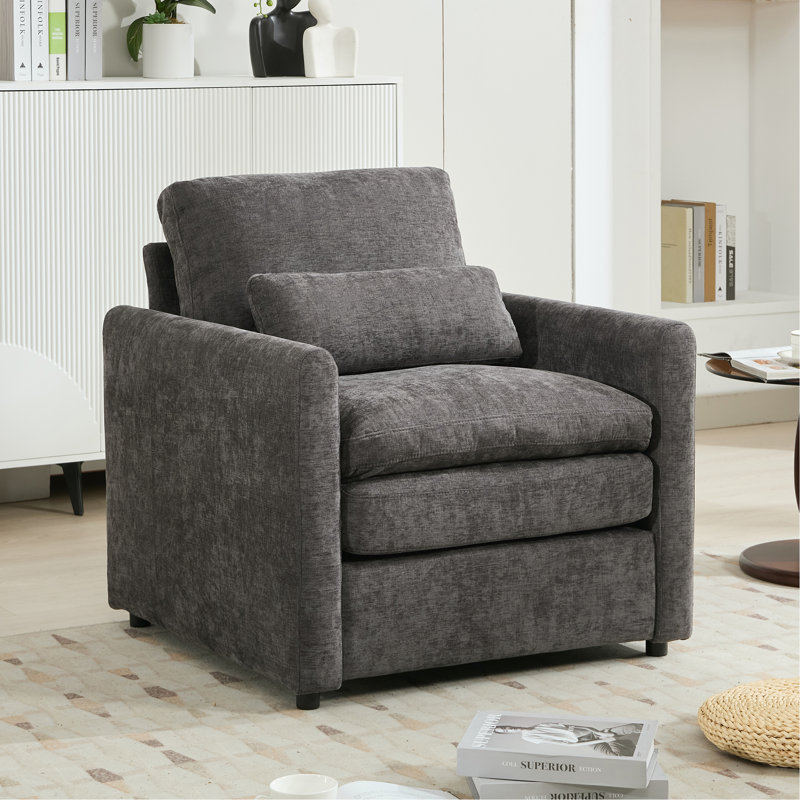 Fauteuil rembourré confortable 31,9 po, Gris