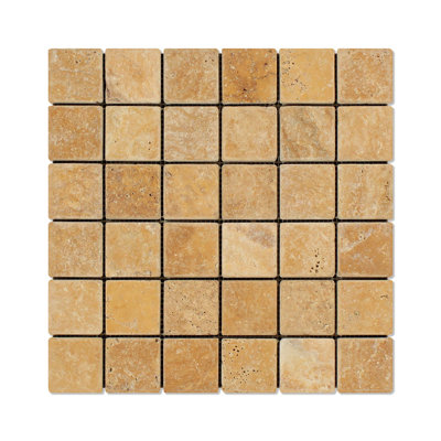 Carreau de mosaïque pour mur et plancher en travertin Sienna