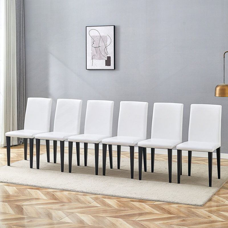 35.4" H Dining Chairs, 6, Black