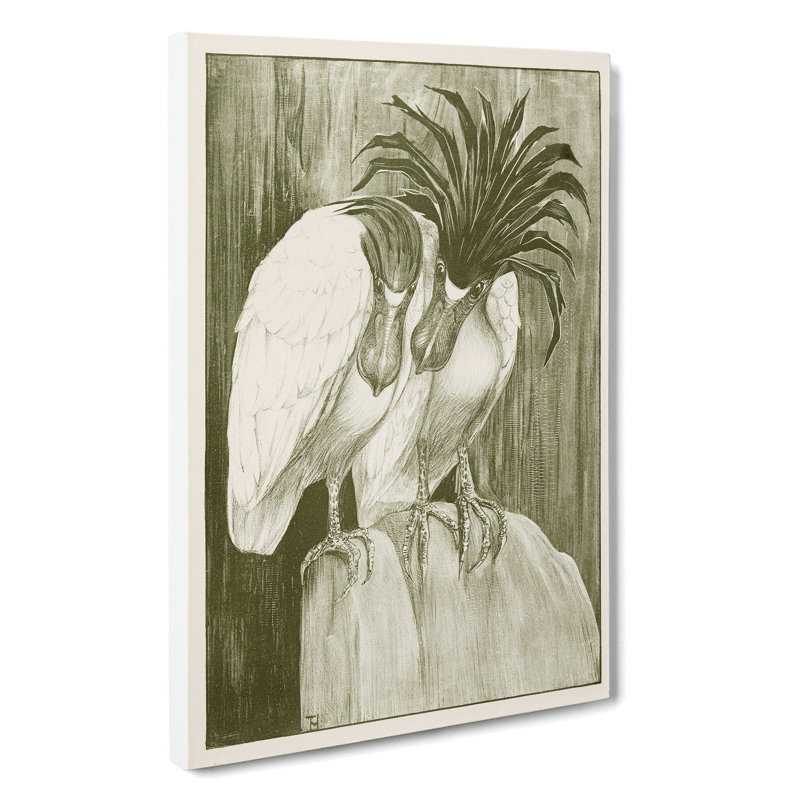 Two Barge Herons by Theo Van Hoytema - Wrapped Canvas Painting, 50cm H x 35cm W x 3cm D