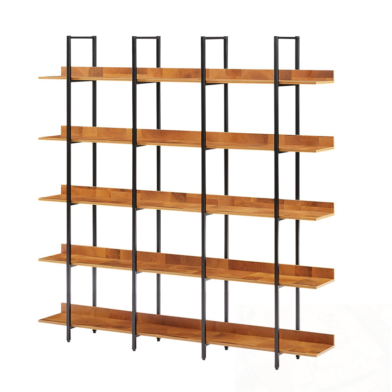 5 Tier Huizenga with Metal Frame, Black+Brown
