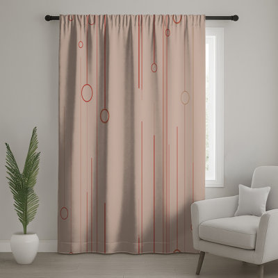 Lines Window Curtains, Abstract Sheer & Blockout Curtains - 1 Panel