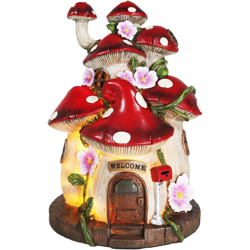 Figurine de maison de campagne lumineuse champignon champignon DEL