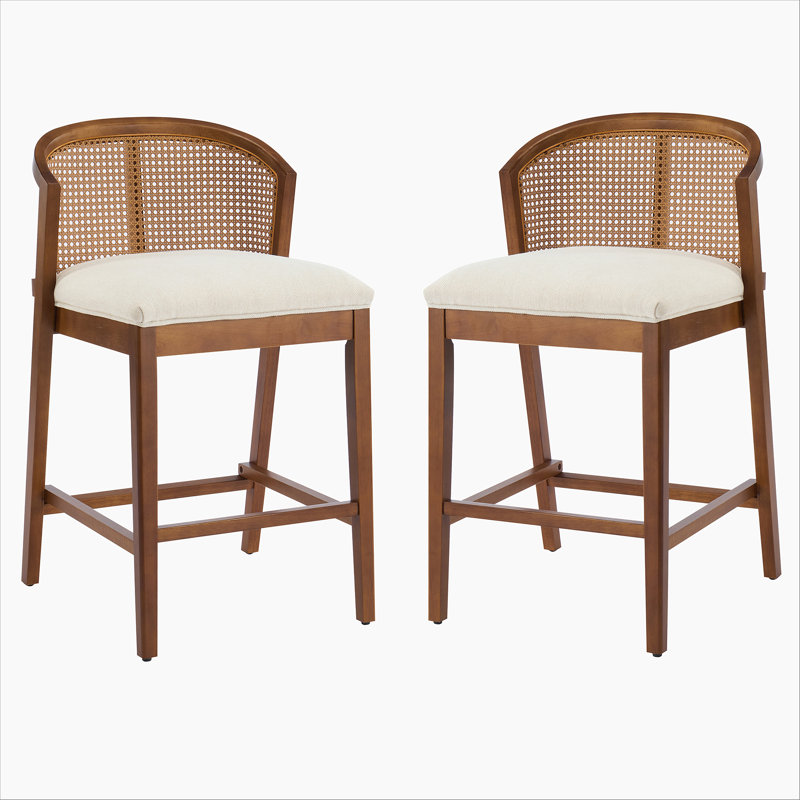 Ensemble de 2 tabourets de comptoir en bois Tatti