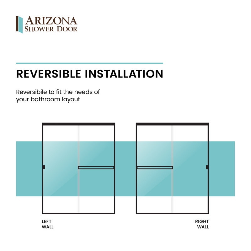 57" x 65" Oil Rubbed Bronze Semi-Frameless Shower Door