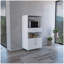 Armoire garde-manger avec support à micro-ondes Worland, multifonctionnelle avec tiroir et 2 portes