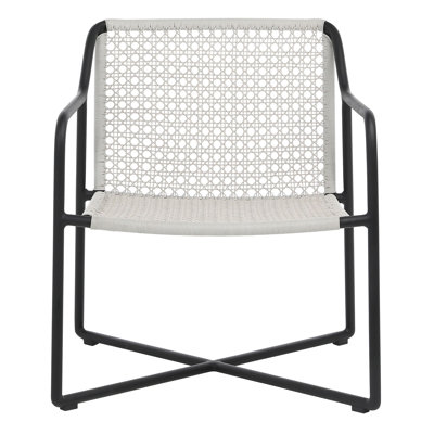 Augustina Indoor-Outdoor Gray and Black Woven Rope and Iron Occasional Chair