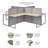 Easy Office 60W 4 Person L Shaped Benching Workstation - Reversible-115628061