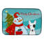 Tapis de séchage bonhomme de neige avec bull terrier